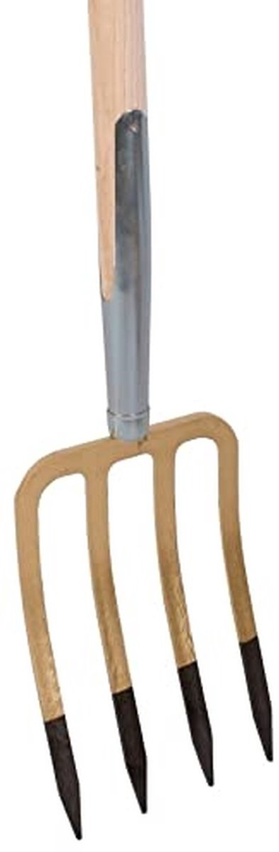 Solidchoice - Spitvork met Essenhouten Steel en 4 Tanden