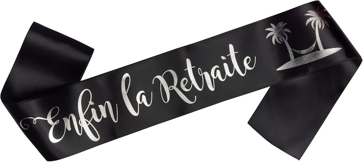 OMISS Scarf Finally retirement, black or white, Black - ShopVlot