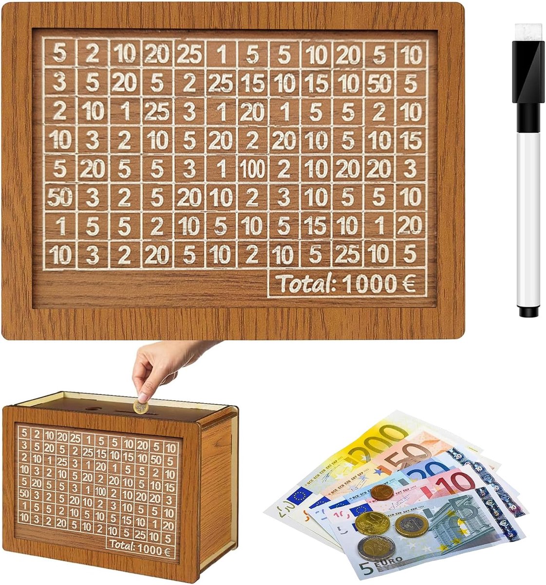 Money Box with Counter, Reusable Money Box with Numbers for Adults, Girls and Boys, Birthday Gifts - ShopVlot