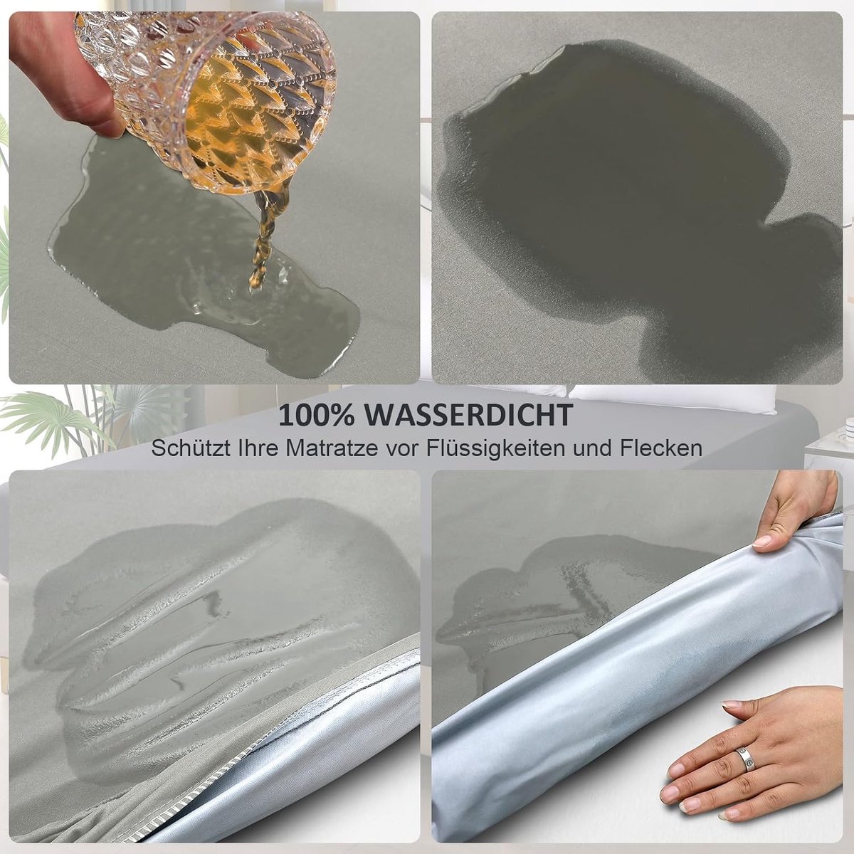 ohano Waterproof Mattress Protector 160x200 cm Fitted Sheet Waterproof and Breathable Mattress Cover Incontinence - ShopVlot