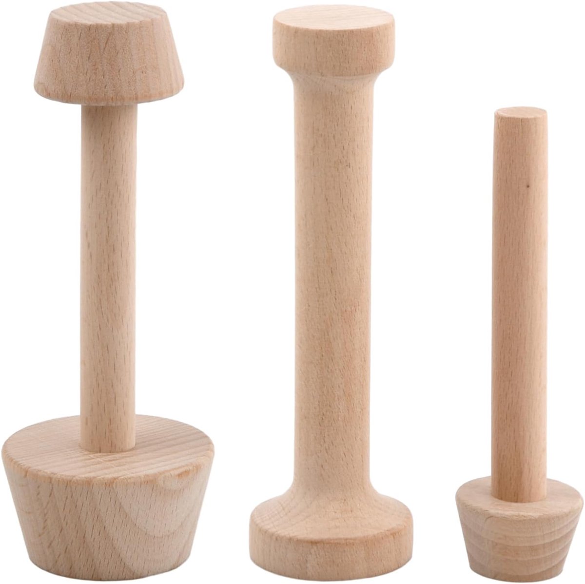 3 Piece Wood Cake Masher Set, Double-Sided Egg Tamper, Pastry Tools, Pie Musher, Moka, DIY Cake Baking Tool for Mini - ShopVlot