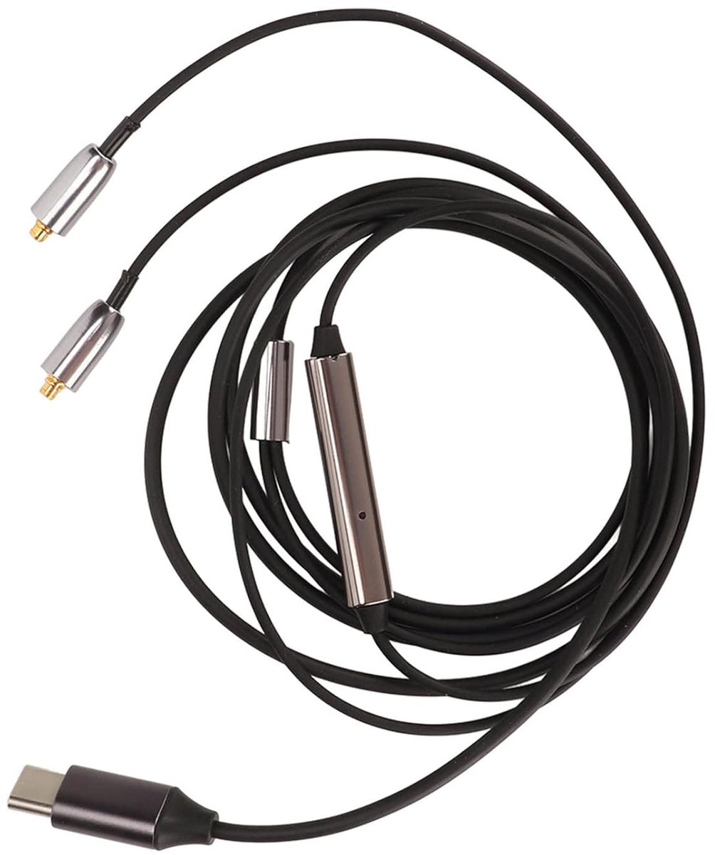 USB C To MMCX Headphone Cable with Microphone and Control Unit, Type C To MMCX Oxygen-free Copper Core Earphone Cable - ShopVlot