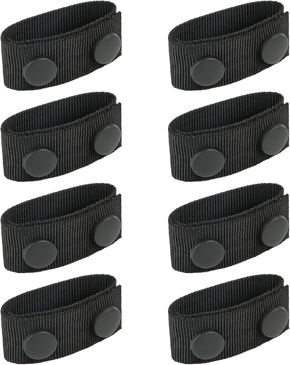 Nylon Duty Belt Keeper with Double Push Button - 8 Pack Tactical Belt Loops - for 5-2.25 Inch Tactical Police Belt - ShopVlot