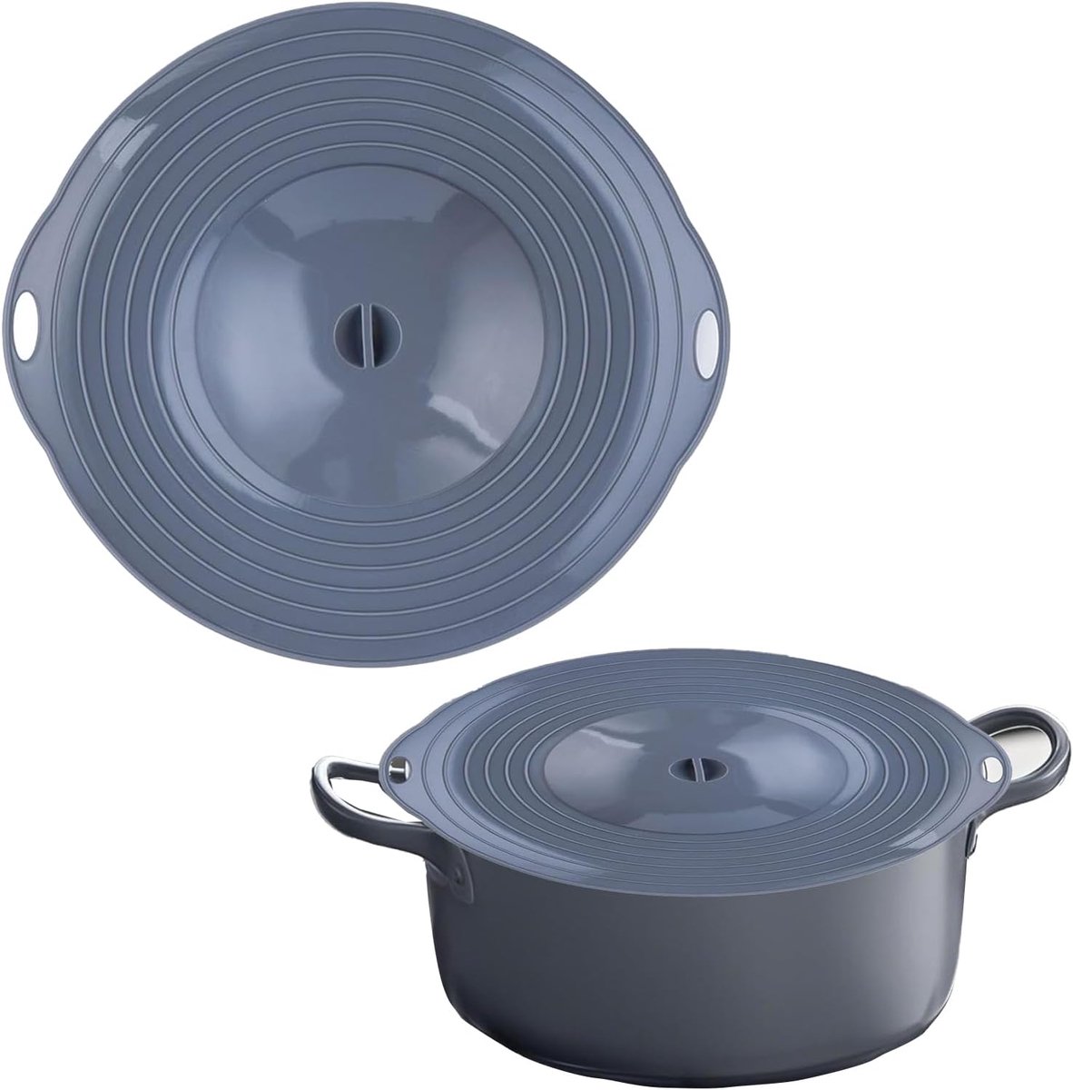 Vastsea Silicone Lid Pot Lid, Universal Silicone Lid, Pan Lid Splash Guard Pans, for Pans, Pots and Kitchens.(Grey) - ShopVlot