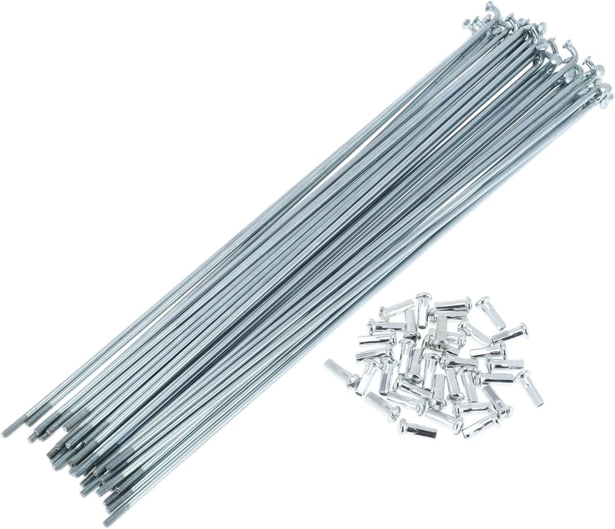 Bicycle spokes bicycle wheel spokes silver coloured 1 set 13G 216 mm length 45 steel galvanized - ShopVlot