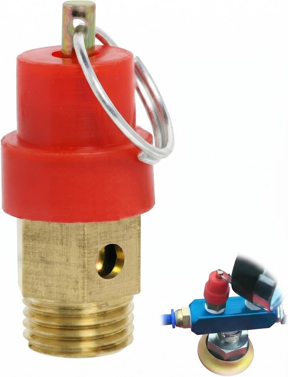 Veiligheidsventiel voor luchtcompressor G1/4 buitendraad 115 PSI - ShopVlot
