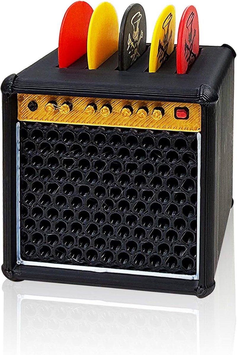 Musiin Guitar Pick Holder, Unique Amplifier Style Design for Five Picks, Storage Box for Guitarists and Music Lovers - ShopVlot