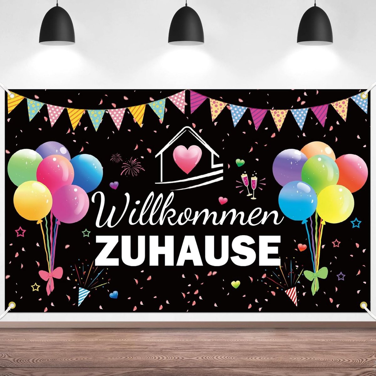 Welcome Home Decor, 180x110cm, Welcome Decoration Home, Balloon Background, Banner, Family Celebrations, Party - ShopVlot