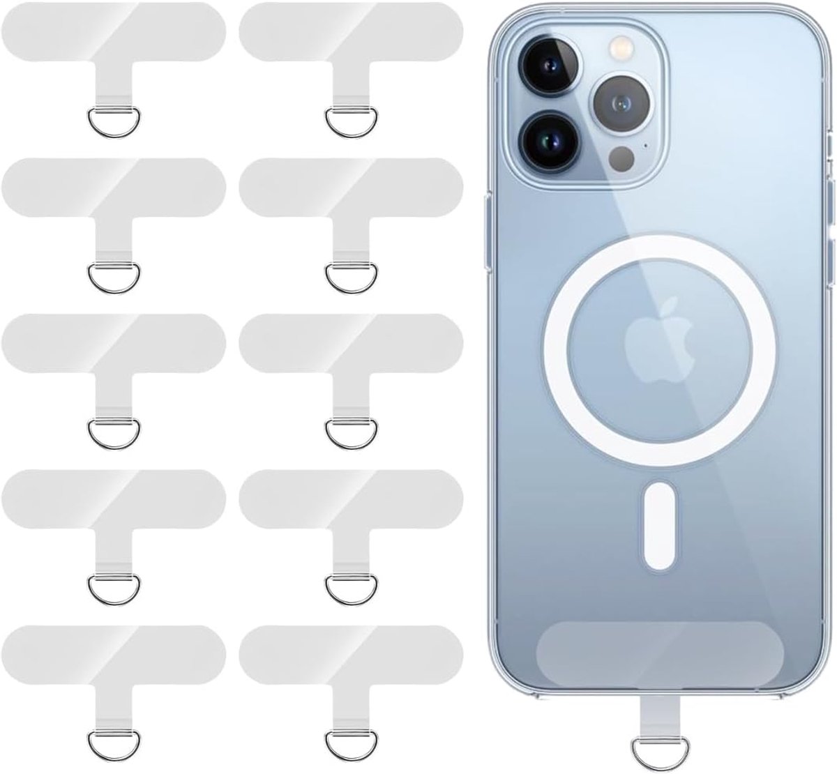 Universal Shoulder Strap, Pack of 10, Transparent, Standard Size for Smartphones - ShopVlot