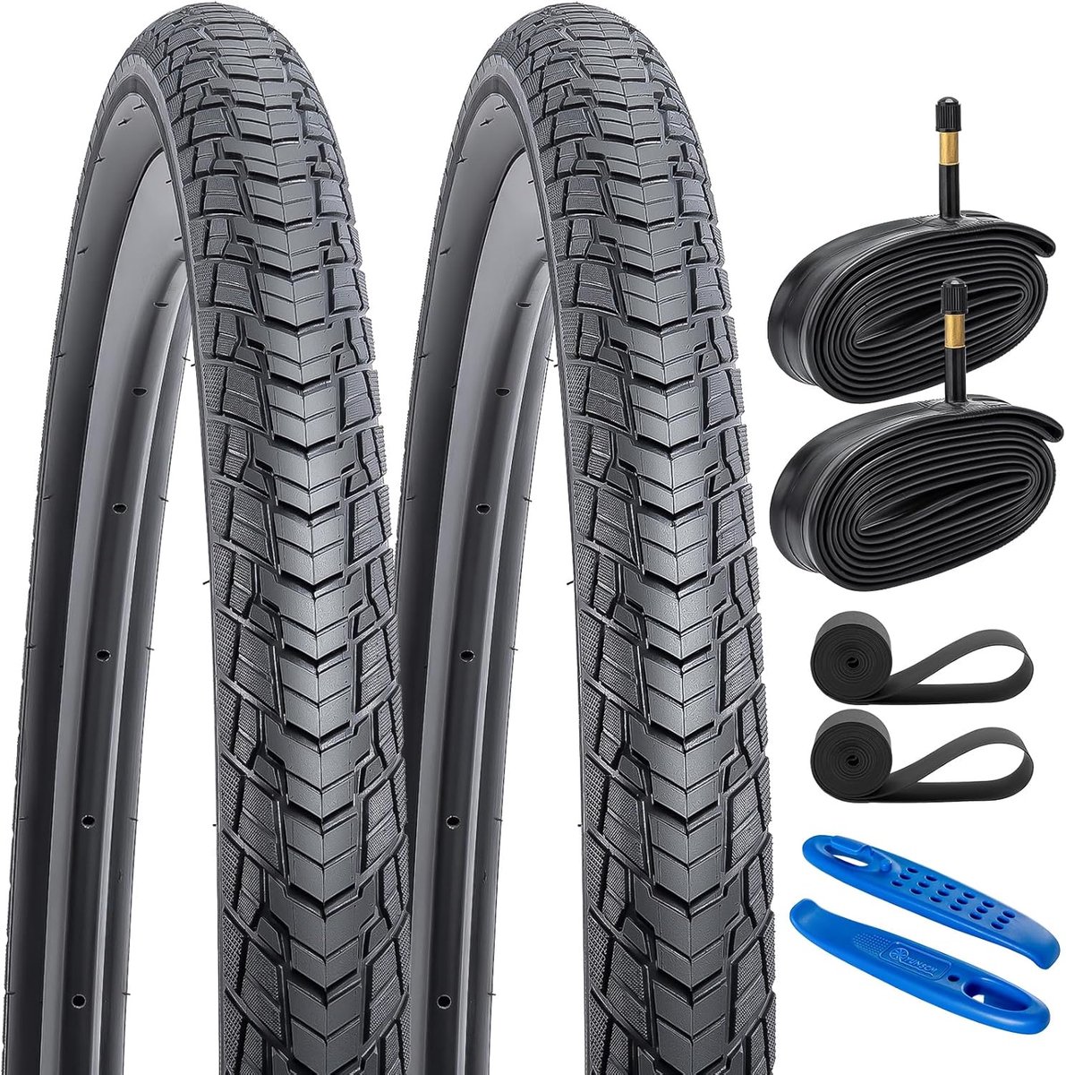 2-PCS 700C Bicycle Tires 700x45C 28x1.75 (47-622) and 700C Heavy Duty Inner Tube with Compatible with 700x43C 700x45C - ShopVlot