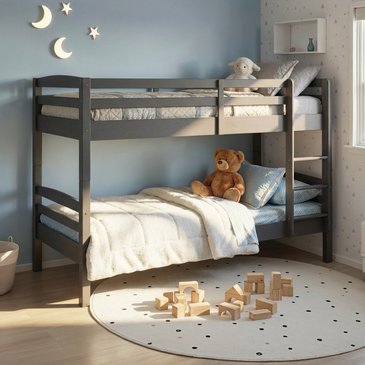 Interlink SAS Stapelbed Lavi - antraciet - Interlink - Stapelbedden - Antraciet - Hout - Stapelbedden - Stapelbed