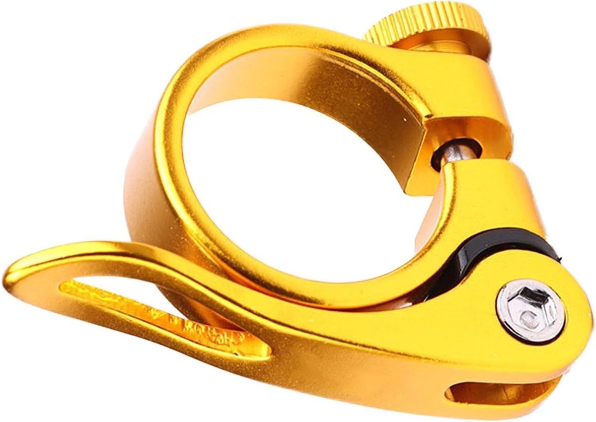 Fiets Zadelklem - Zadelpenklem - Fiets Zadel Verstellen - Snelsluiting Aluminium - 27.2-31.9mm - Goud