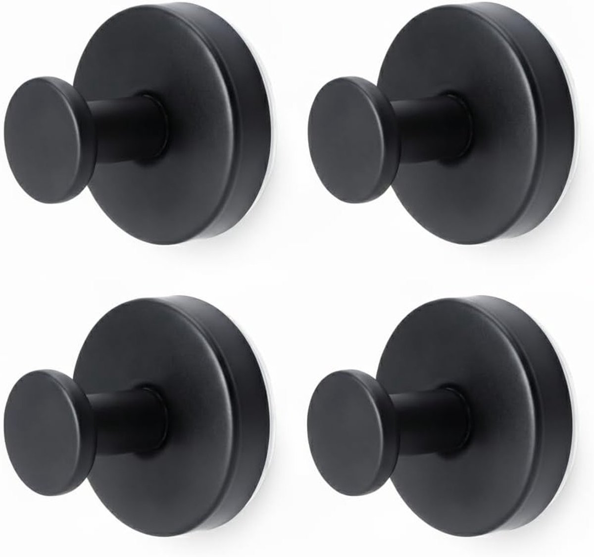 Set van 4 Zuignap Haken voor Badkamer en Keuken, Sterke Zuignappen voor Handdoeken en Accessoires, Geschikt voor Glad Glas en Muren