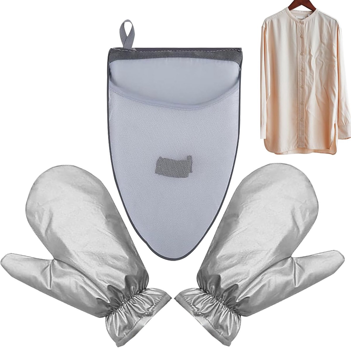Stoomkoker Handschoen - Kleding Stomer - Kreukels Verwijderen - Hittebescherming - 26x16x3 cm - Grijs