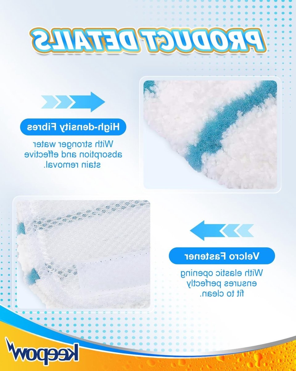 Wasbare Microfiber Pads voor Black & Decker Stoomreiniger - 5 Stuks, Geschikt voor Diverse Modellen, Ideaal voor Grondige Reiniging en Onderhoud – foto 2