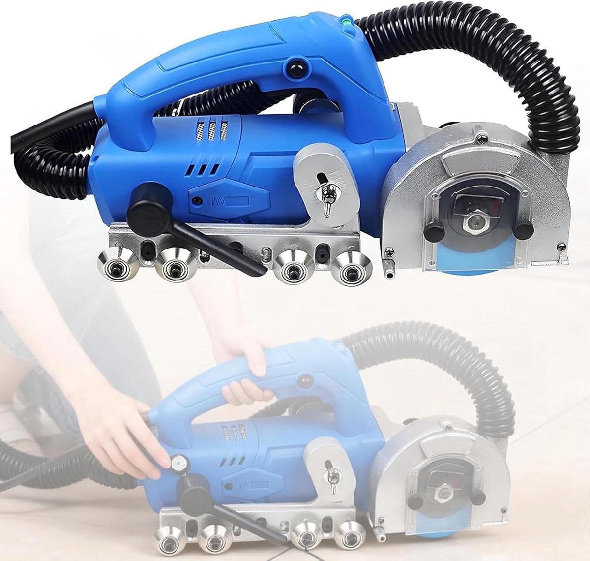 Elektrische Voegenreiniger - Tegelreiniger - Voegen Reinigen - Krachtige 1200W Motor - 100mm Bladdiameter - Grijs