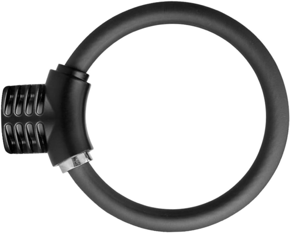 Fietsslot - Ringvormig slot - Fietsbeveiliging - Versterkte staalkabel - 14 x 11 cm - Zwart