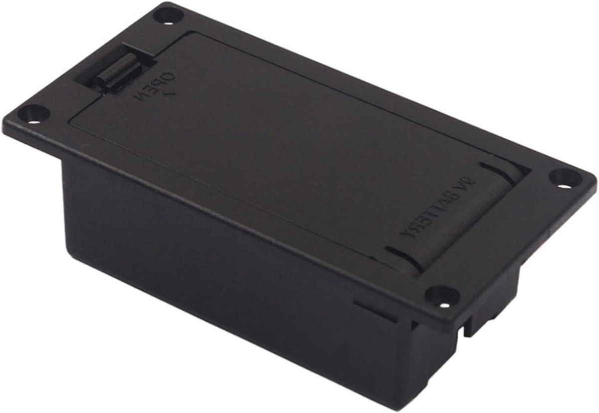 Batterijhouder Behuizing - Batterijdoos - Muziekapparatuur - Platte Montage - 7.25 cm - Zwart
