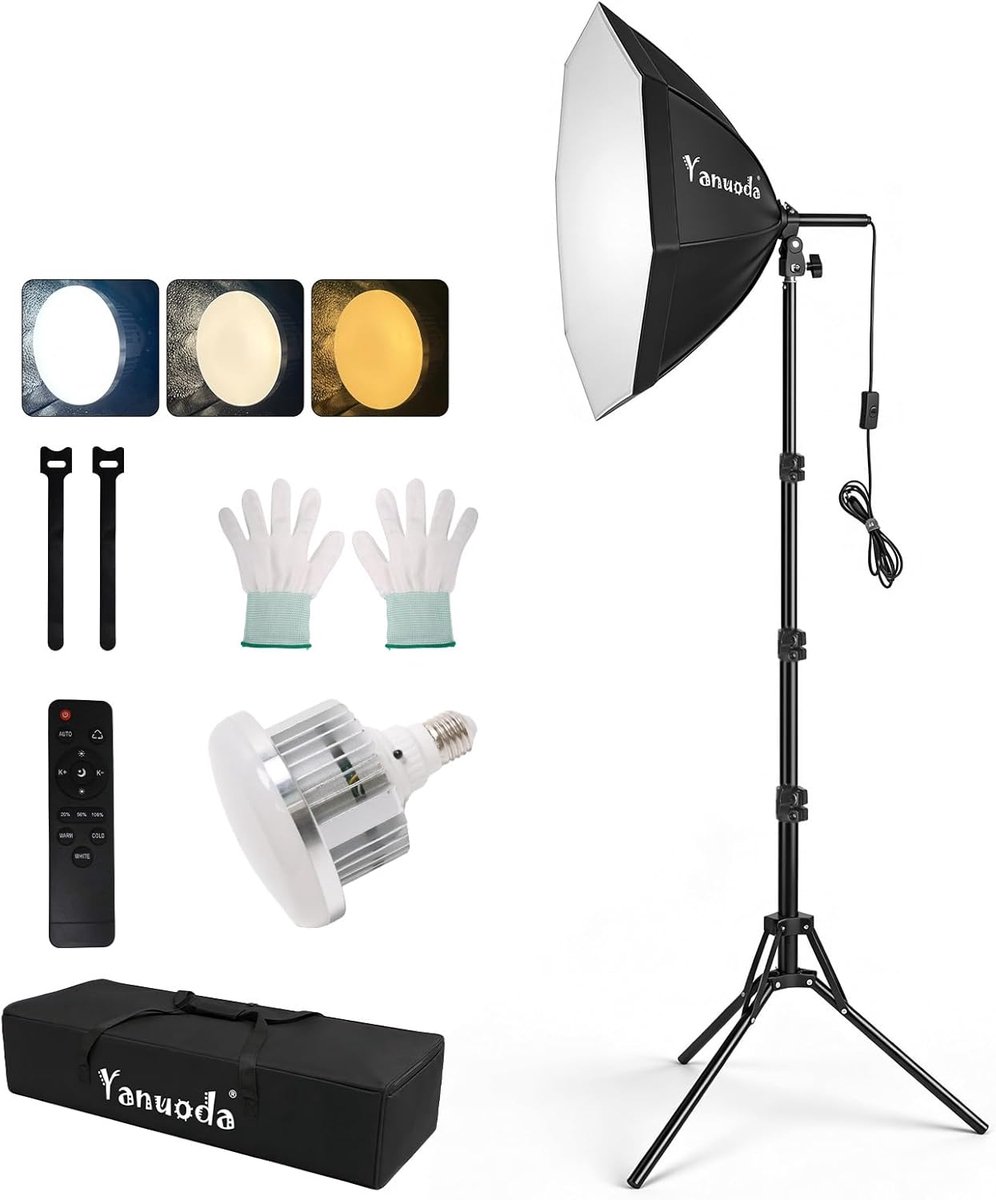 SnelShoppen - Softbox Verlichtingsset 50 x 20 Inch Professionele Fotostudio Lamp met 95 W LED Lamp (3000-7500 K) voor Fotografie, Video-opnames, Portr