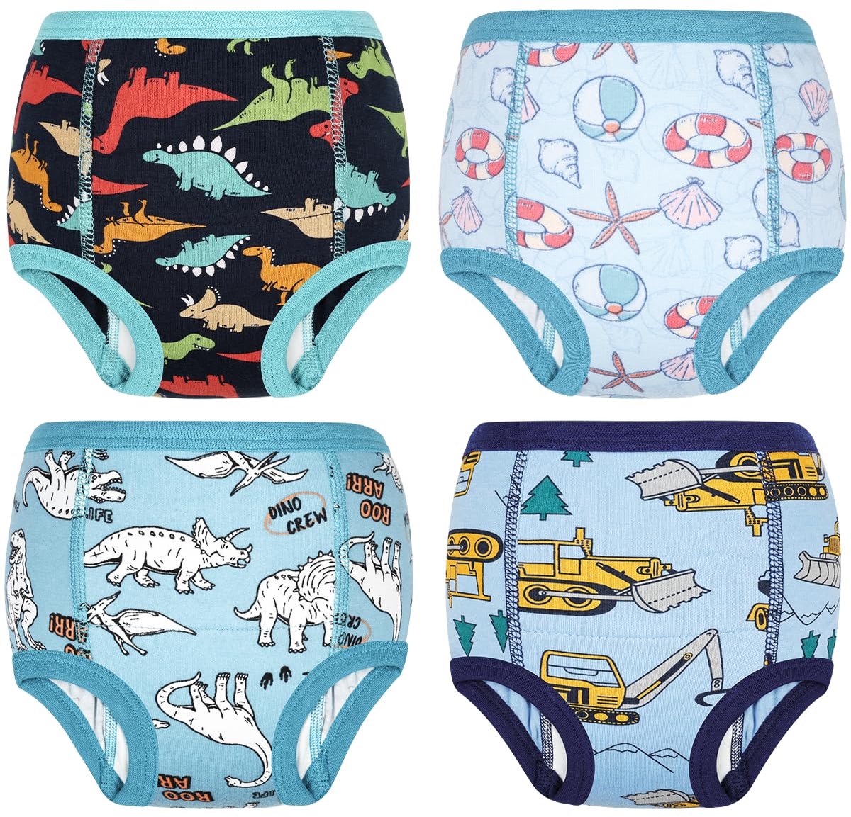 SnelShoppen - MOEMOE Baby Potty Training Pants 4-pack Absorberende Trainingsbroekjes Zacht Katoenen Plasbroekjes voor Peuters Jongens & Meisjes (2T-6T