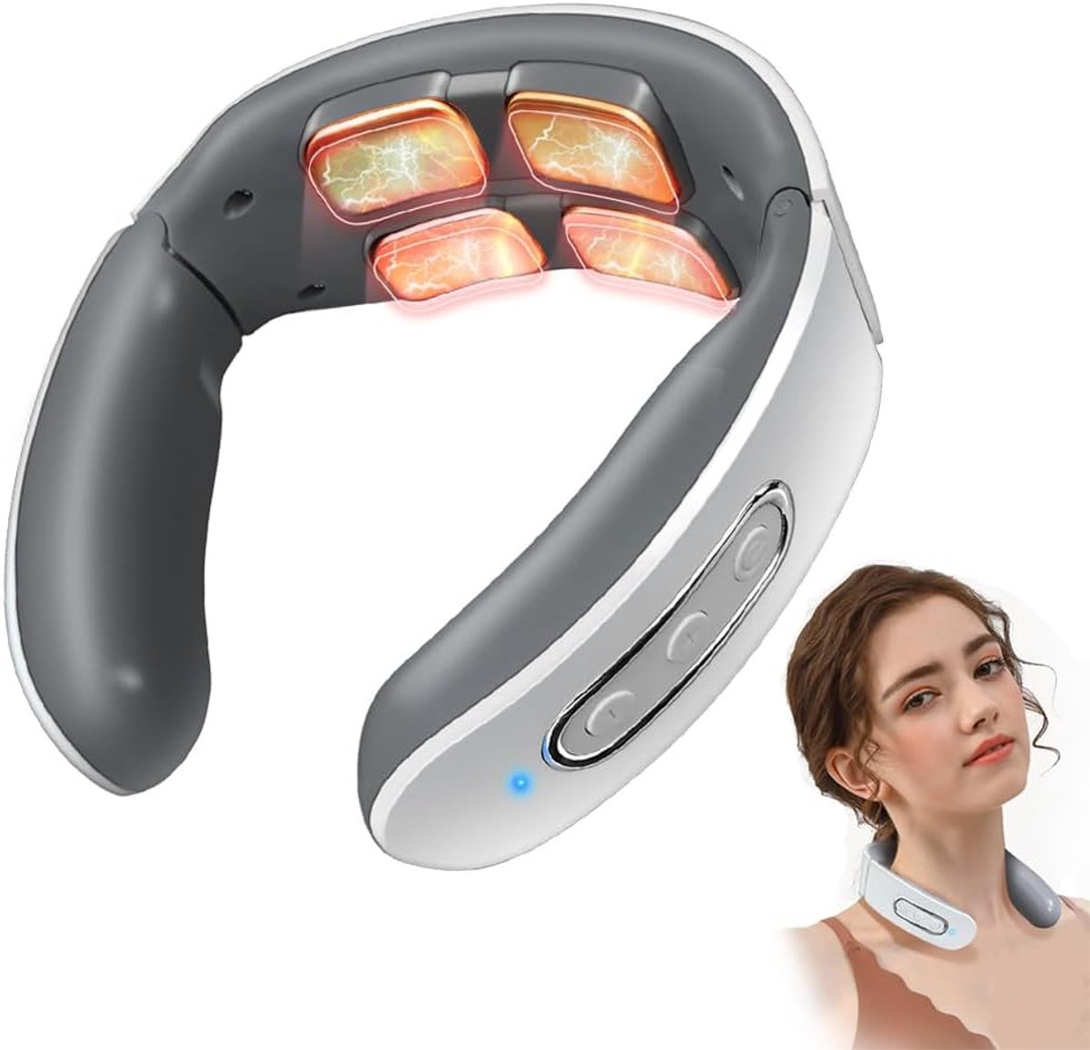 Thijox - Elektrisch Nekmassageapparaat met 6 Massagemodi, 9 Niveaus, Vermoeidheid Verminderen, Ideaal voor Thuis en Kantoor, Comfortabel en Draagbaar