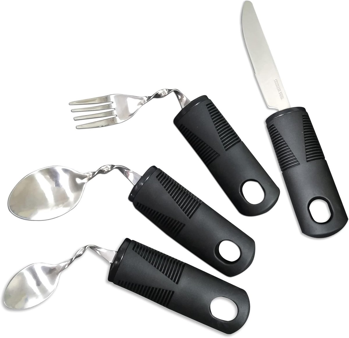 Bendbare en Gemakkelijke Grip Bestekset met Extra Brede Handvatten voor Ouderen en Mensen met Beperkingen, Ideaal voor Artritis en Parkinson