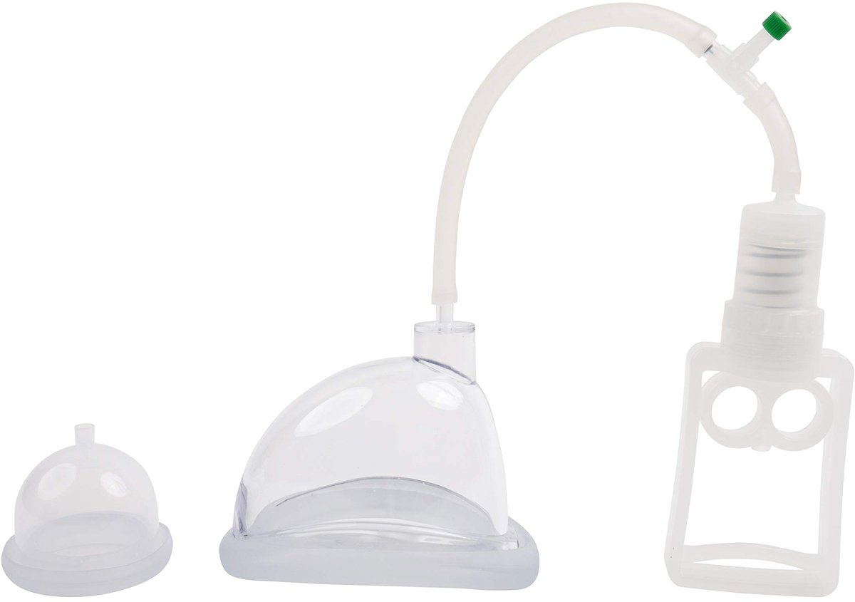 SnelShoppen - Vaginale Zuignap Set Duo Extreme Professioneel Transparant 6-7 cm met Ergonomische Vorm, Plunjerpomp en Insteekmoffen voor Thuisgebruik