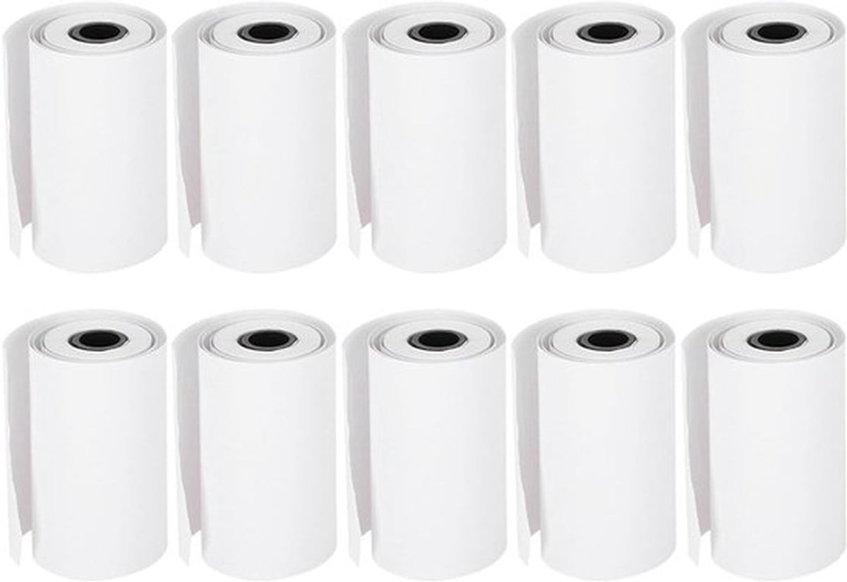 Thermisch Printerpapier 10 Rollen 2.2 inch x 19.7 ft, Geschikt voor Fotoafdrukken en Creatieve Projecten, Hoogwaardige Kwaliteit en Duurzaam Gebruik