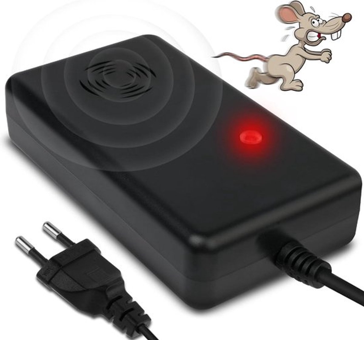 Dierenafweermiddel - ultrasoon nertsafweermiddel voor binnen - bescherming tegen katten - huis, zolder, schuur - 230 V stekker - 2-pack