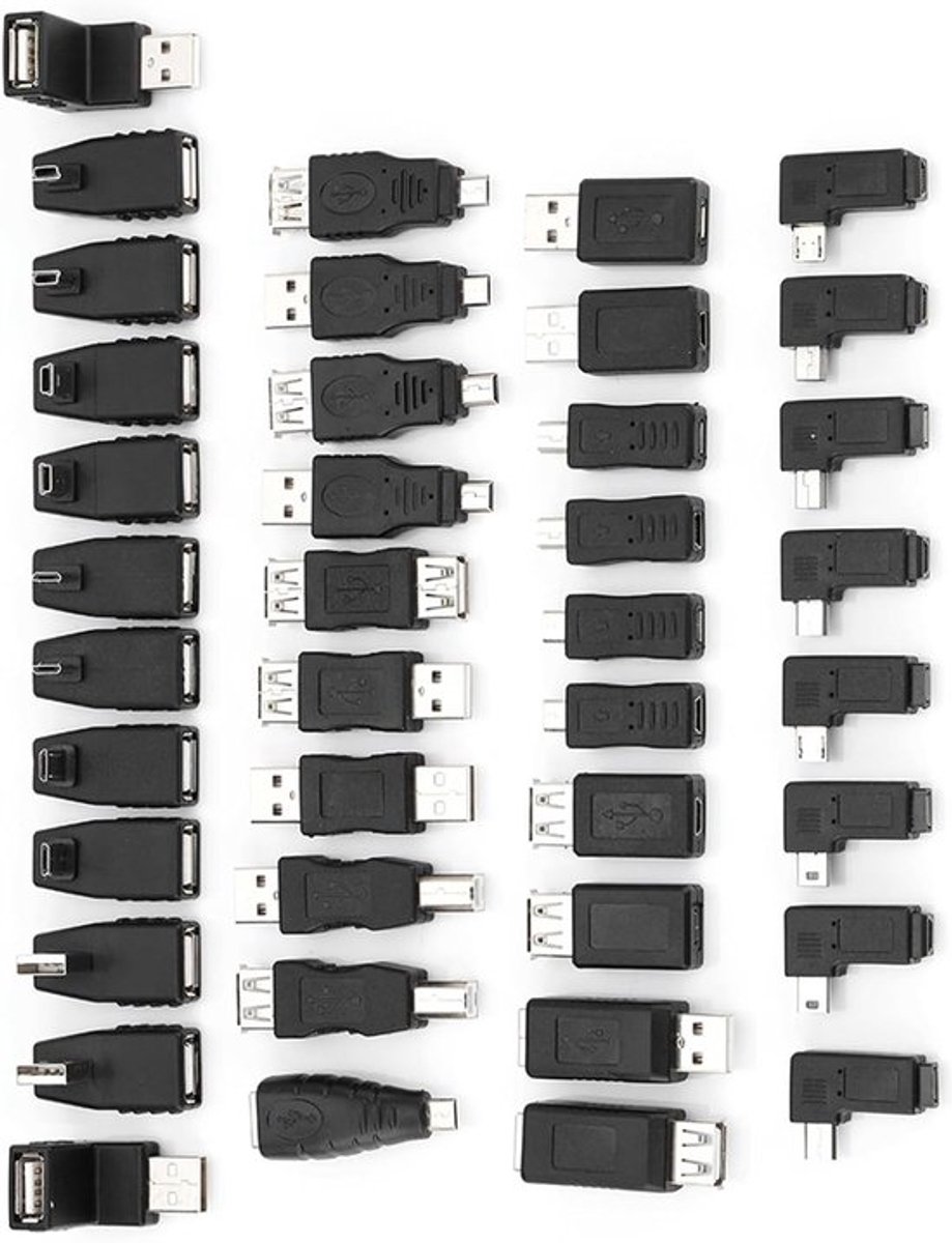 USB Adapter Set voor Micro en Mini USB 2.0 - Male naar Female Coupling Connectoren voor Meerdere Toepassingen