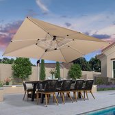 PURPLE LEAF Rechthoek Parasol – Dubbel Top – 360 °Graden Rotatie – UV werend doek– Windbestendige Zweefparasol