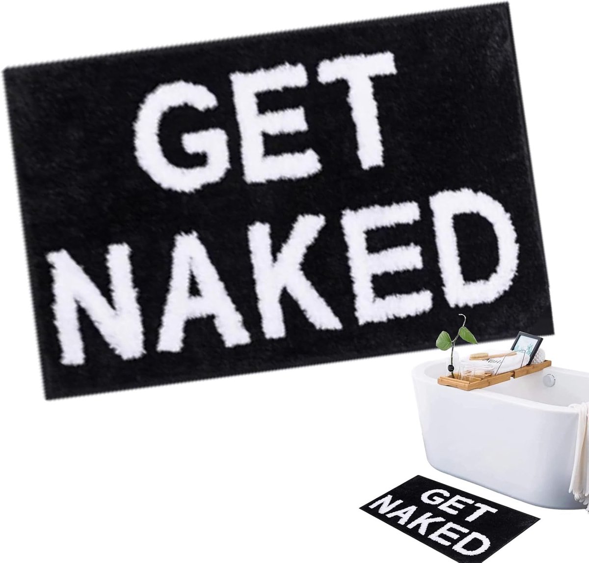 SnelShoppen - 40 x 60cm Zwart en Wit Badmat Microvezel Antislip Badkamerdecoratie Lintvrij Geschikt voor Doucheruimtes en Hotels