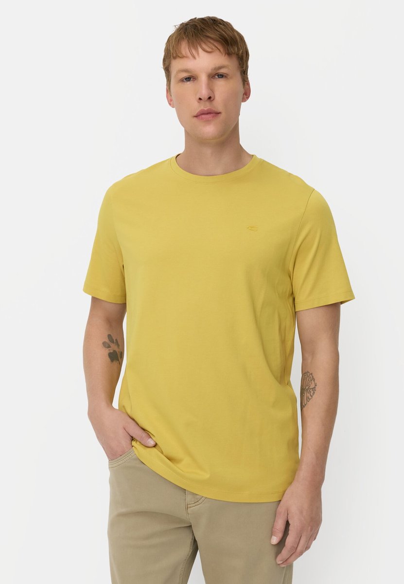 camel active fleXXXactive© T-Shirt met 4-weg stretch - Maat menswear-L - Geel