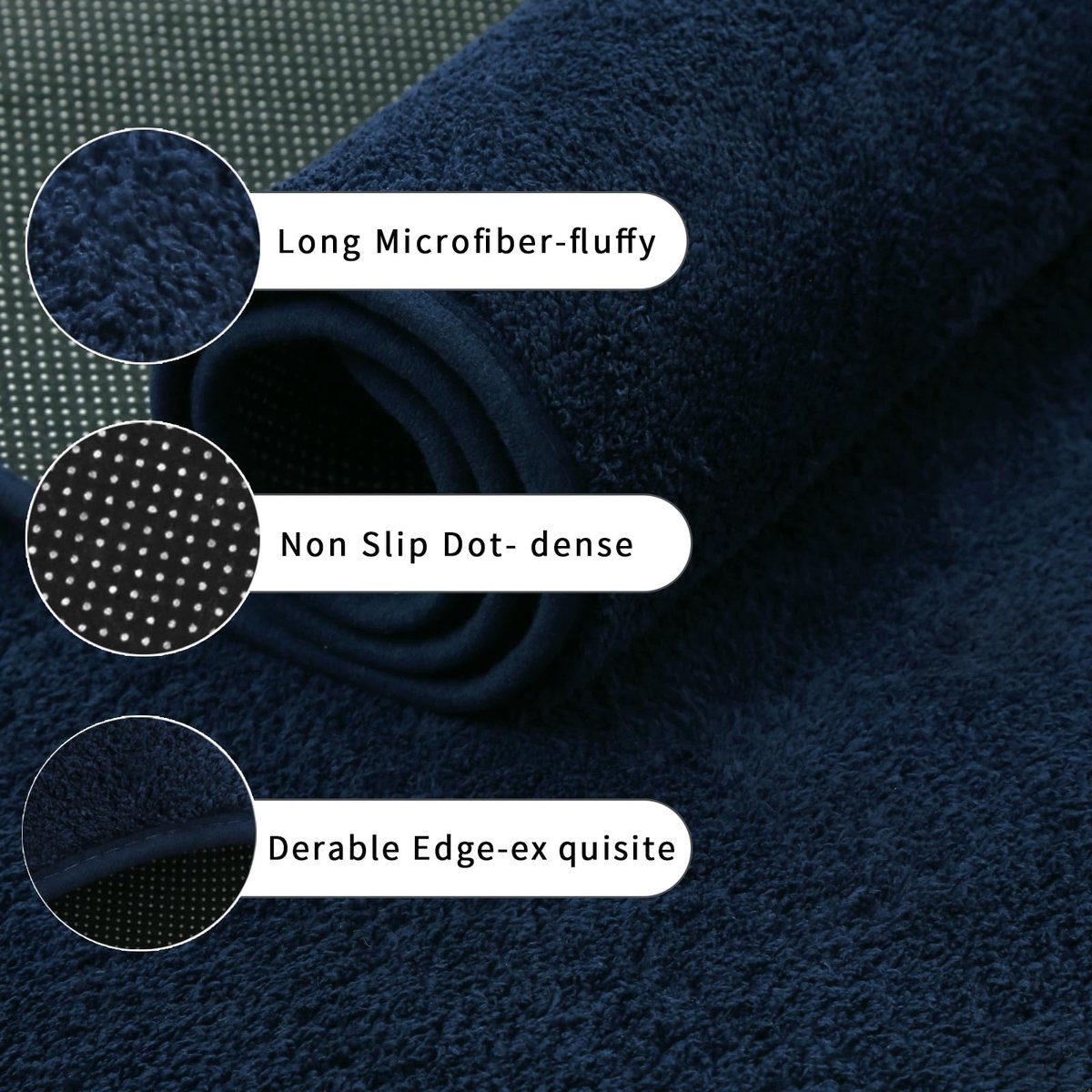 SnelShoppen - Rururug Badkamer Mat Set 2 delig, Zachte Microfiber Badmat en Toiletmat, Absorberend Droog Snel, Antislip Rug, Machine Wasbaar 50x80+50x