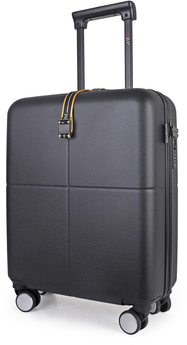 SnelShoppen - Premium Zwarte Kofferset 55cm - 100% Duits Bayer Polycarbonaat - TSA-beveiligingsslot - Ultra-stille Wielen - Reisaccessoires voor Vakan