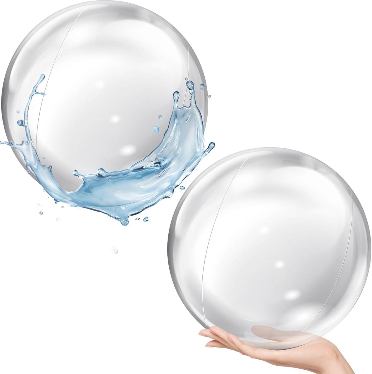 Grote Opblaasbare Strandbal Set van 2, 61 cm, Perfect voor Zwembad, Strand en Feestjes, Water Speelgoed