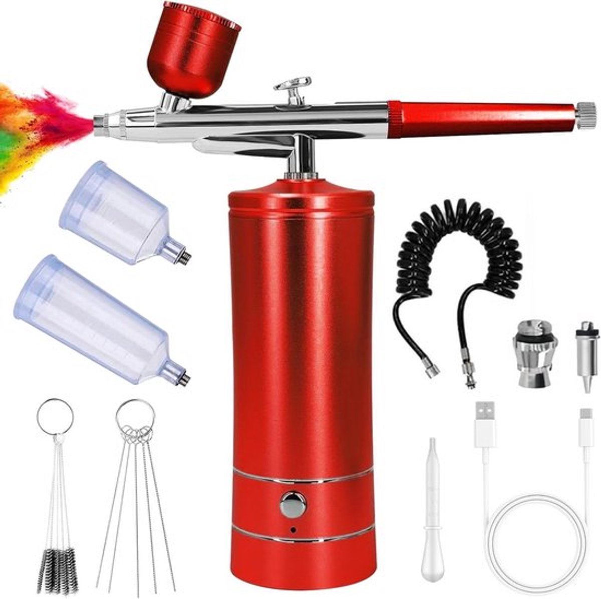 Multifunctionele Draagbare Airbrush Set - Oplaadbare Airbrush voor Nail Art, Cake Decoratie en Make-up Toepassingen