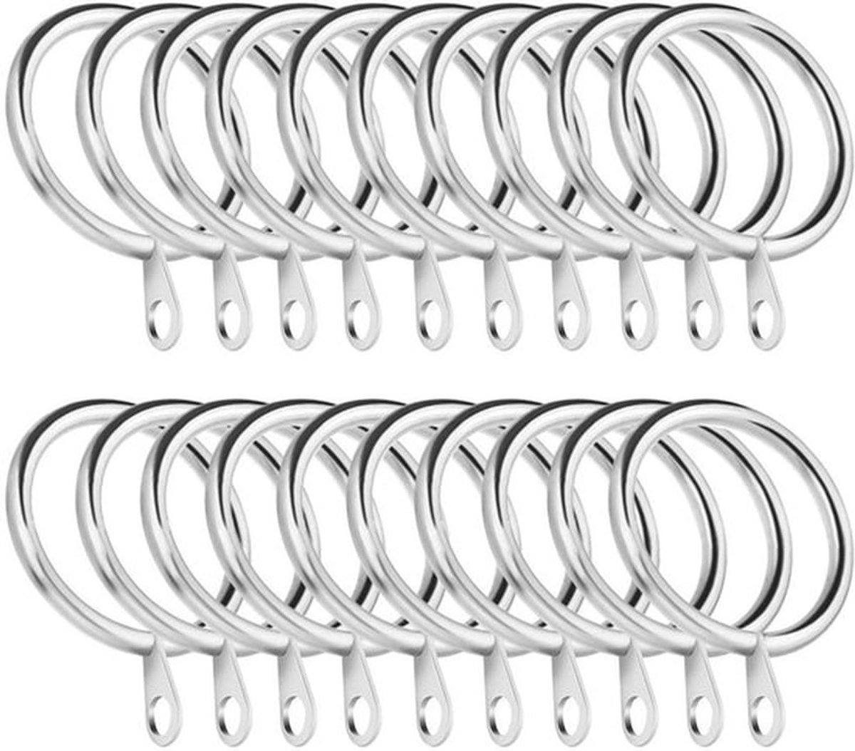 Gordijnringen 20 Stuks - Metalen Ringen - 45 mm Binnendiameter - Decoratieve Ophanghaken - Flexibel en Veilig - Geschikt voor Gordijnroedes tot 40 mm - Gordijnhaken