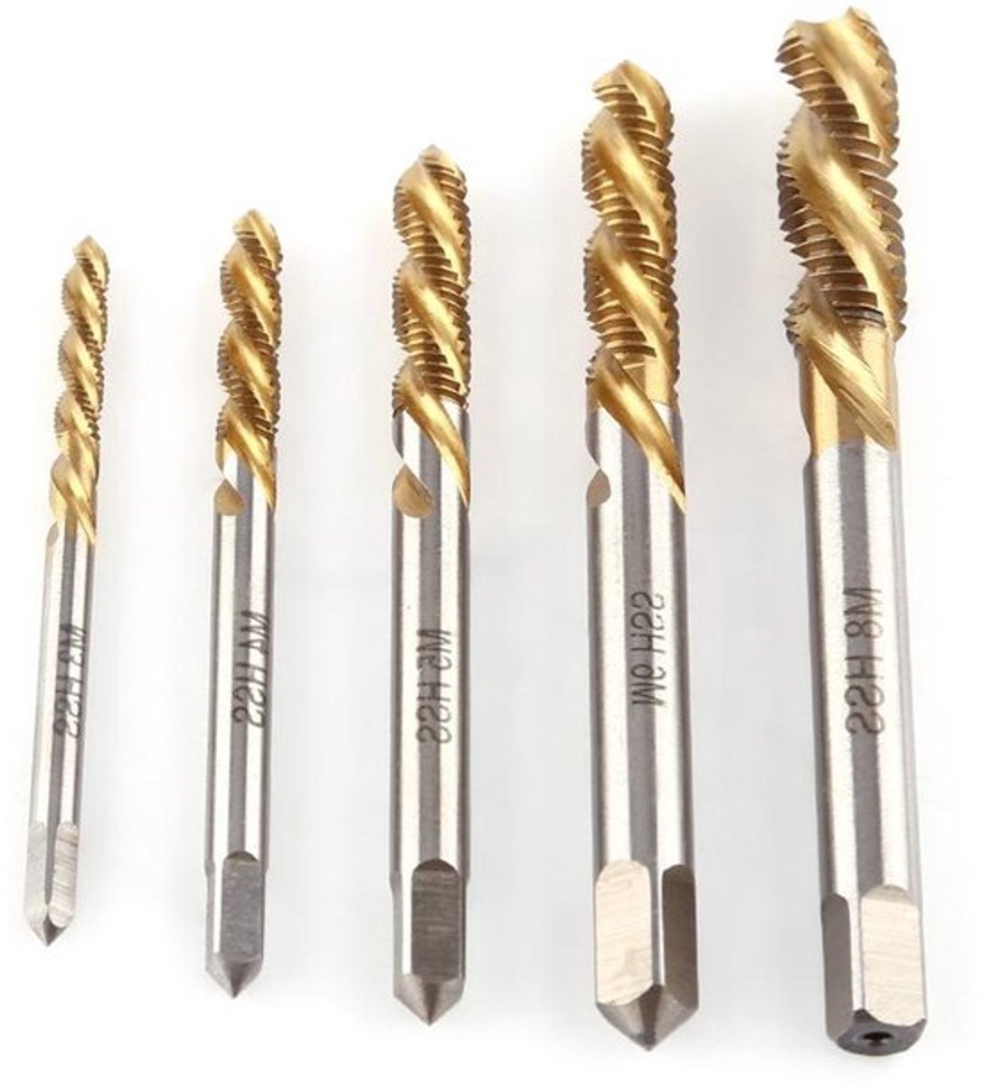5-delige kit HSS spiral tap - M3 tot M8