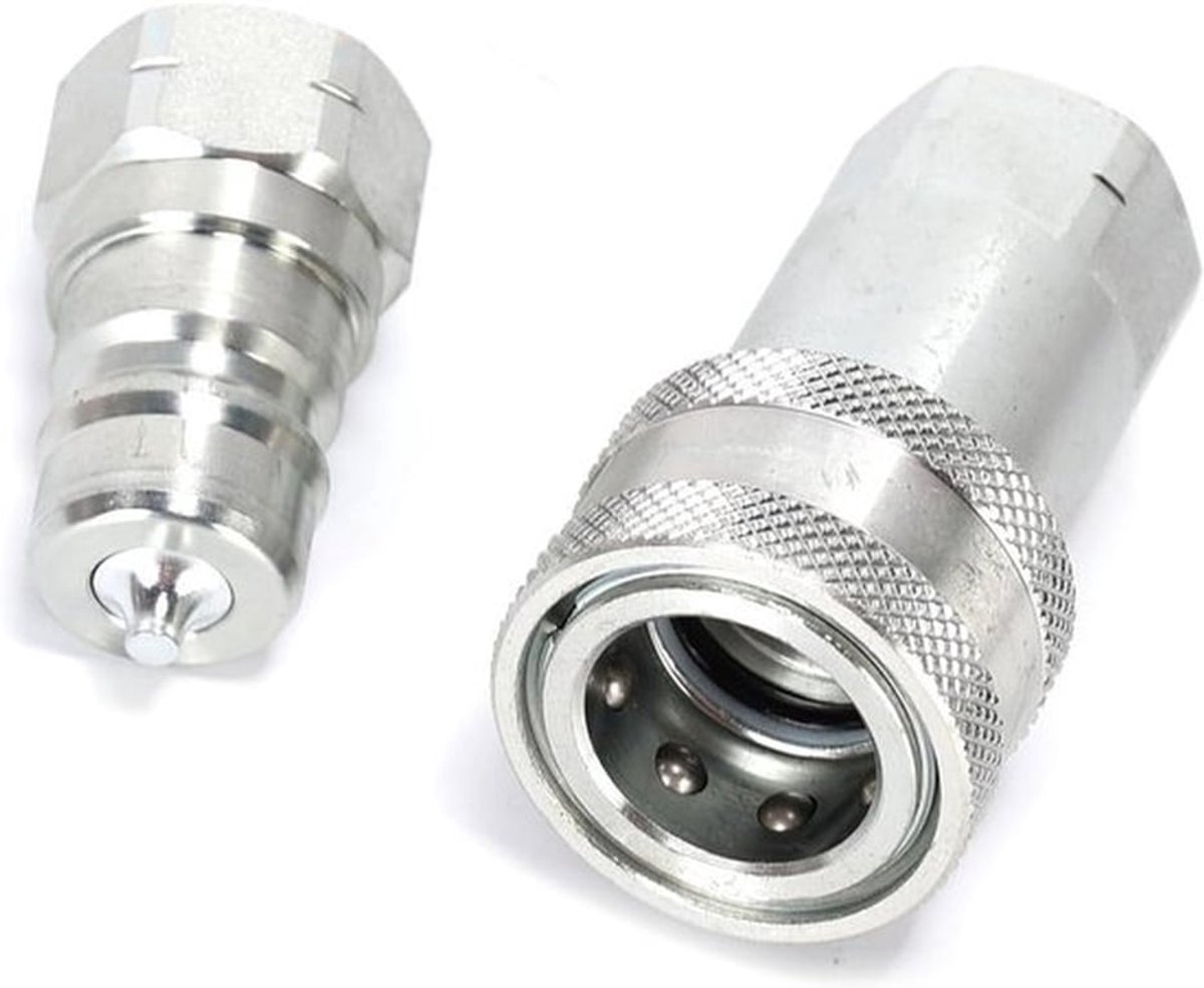 Hydraulische snelkoppeling set van zilver koolstofstaal 3/8 inch voor bouw, bosbouw en landbouwtoepassingen