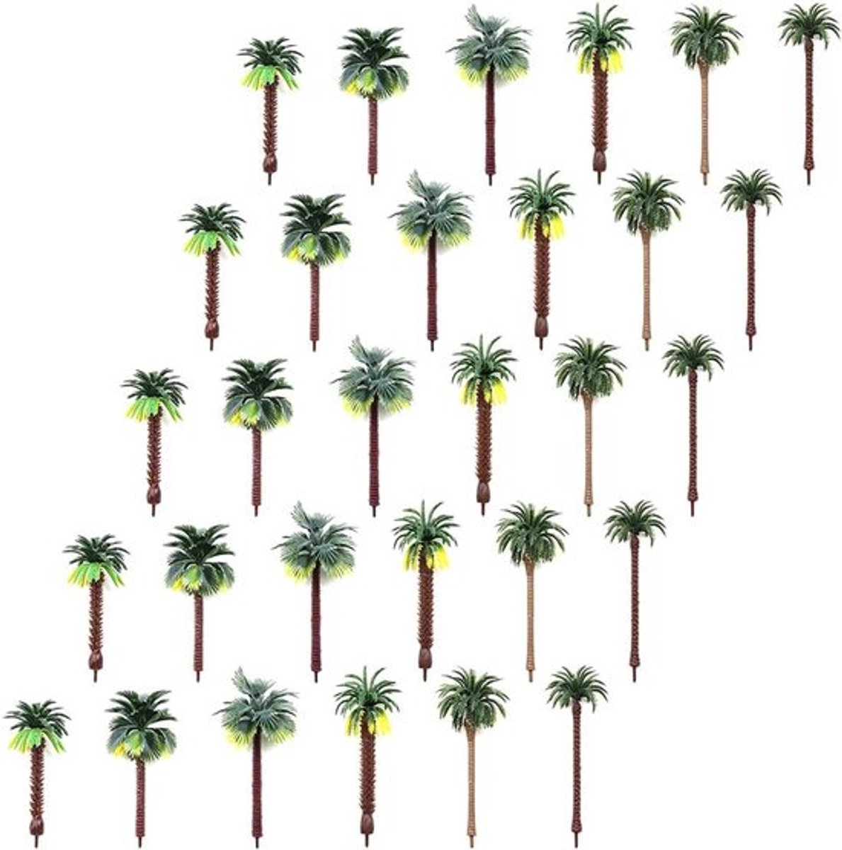 30 Stuks Gemengde Modelbomen voor Modelspoor en Diorama's, 8-13 cm Hoog, Ideaal voor Landschapsdecoratie en Architectuurprojecten