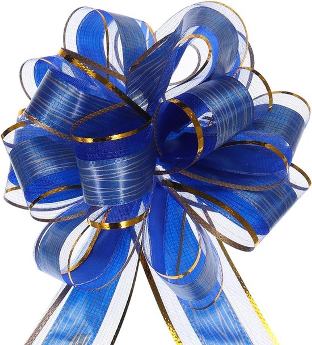 Grote Organza Trekstrikken voor Geschenkverpakking - 5 Stuks - Blauw - Decoraties voor Bruiloft, Kerst, Valentijn & Verjaardag