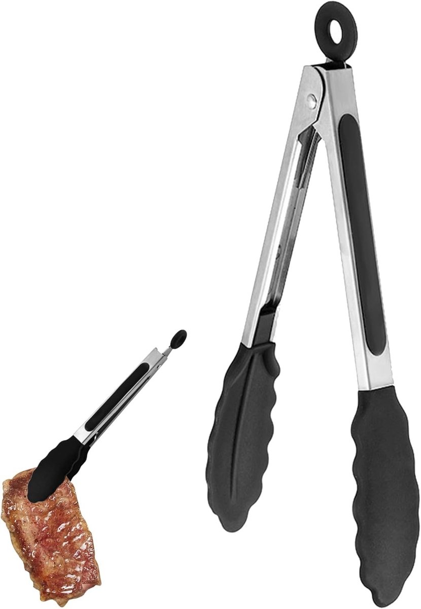 Keuken Tang van 26 cm van Hittebestendig Silicoon, Perfect voor Koken, Grillen en Salades, Antislip Handvat en Duurzaam Ontwerp