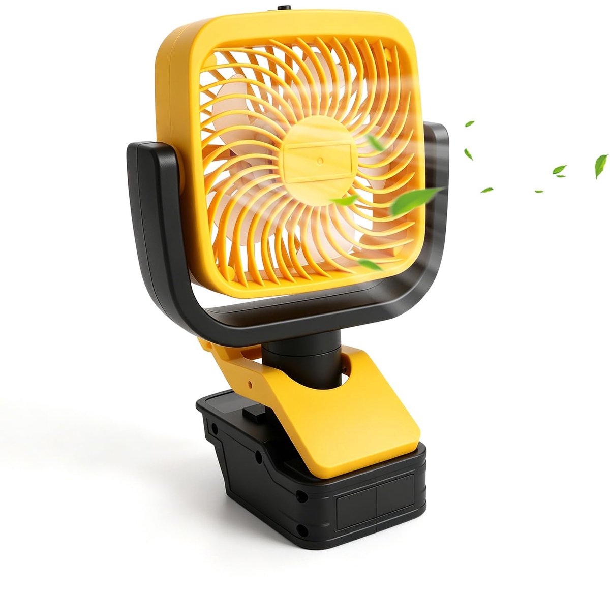 SnelShoppen - Draagbare Clip-on Ventilator met LED-Licht en USB-Opladen, Compatibel met Dewalt 20V Batterij, 3 Snelheden, Ideaal voor Kamperen, Reizen