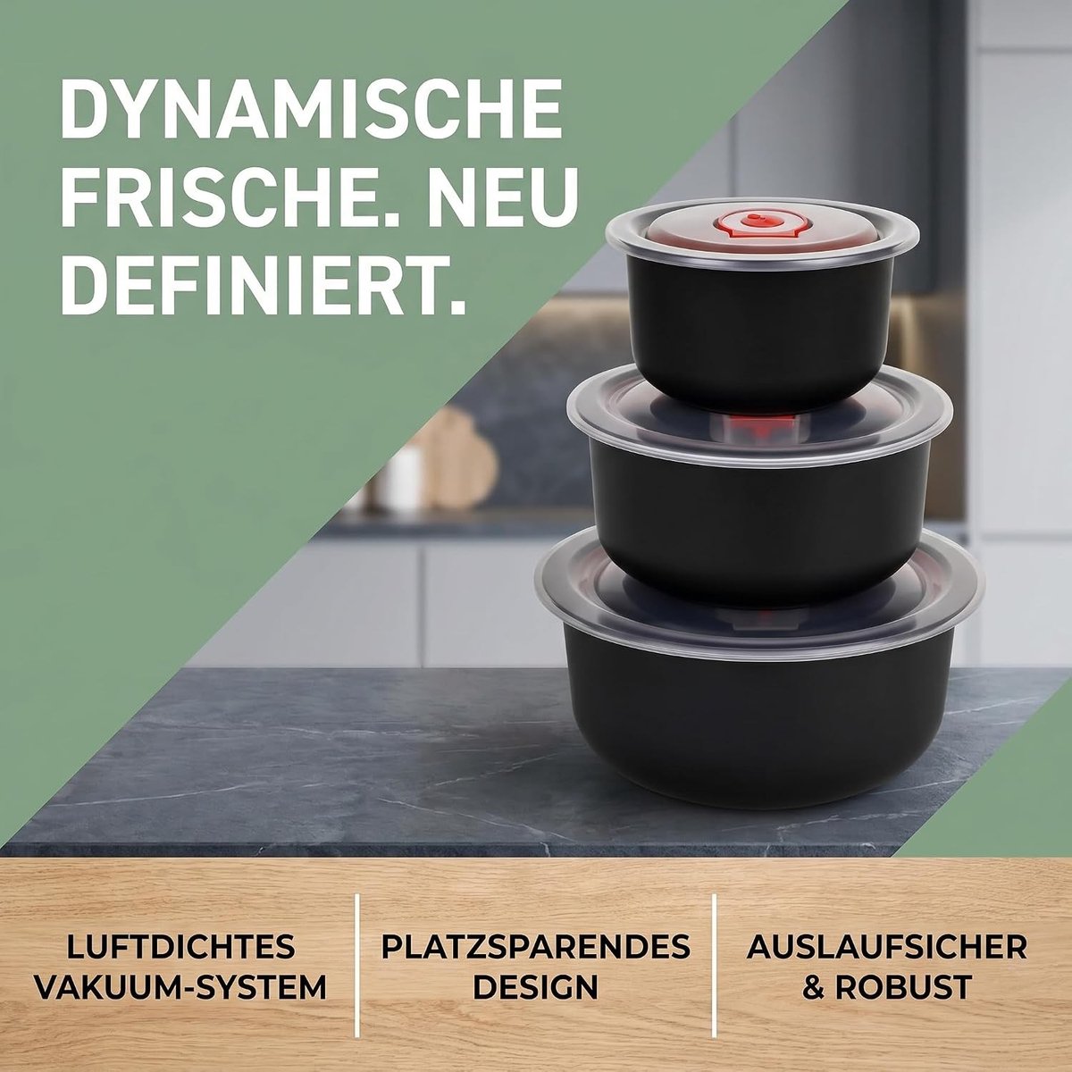 Set van 3 Magnetronbestendige Schalen met Deksel, Voedselveilige Plastic Bakken, Geschikt voor Vaatwasser en Temperatuur, Ideaal voor Opslag in Keuken en Kantoor