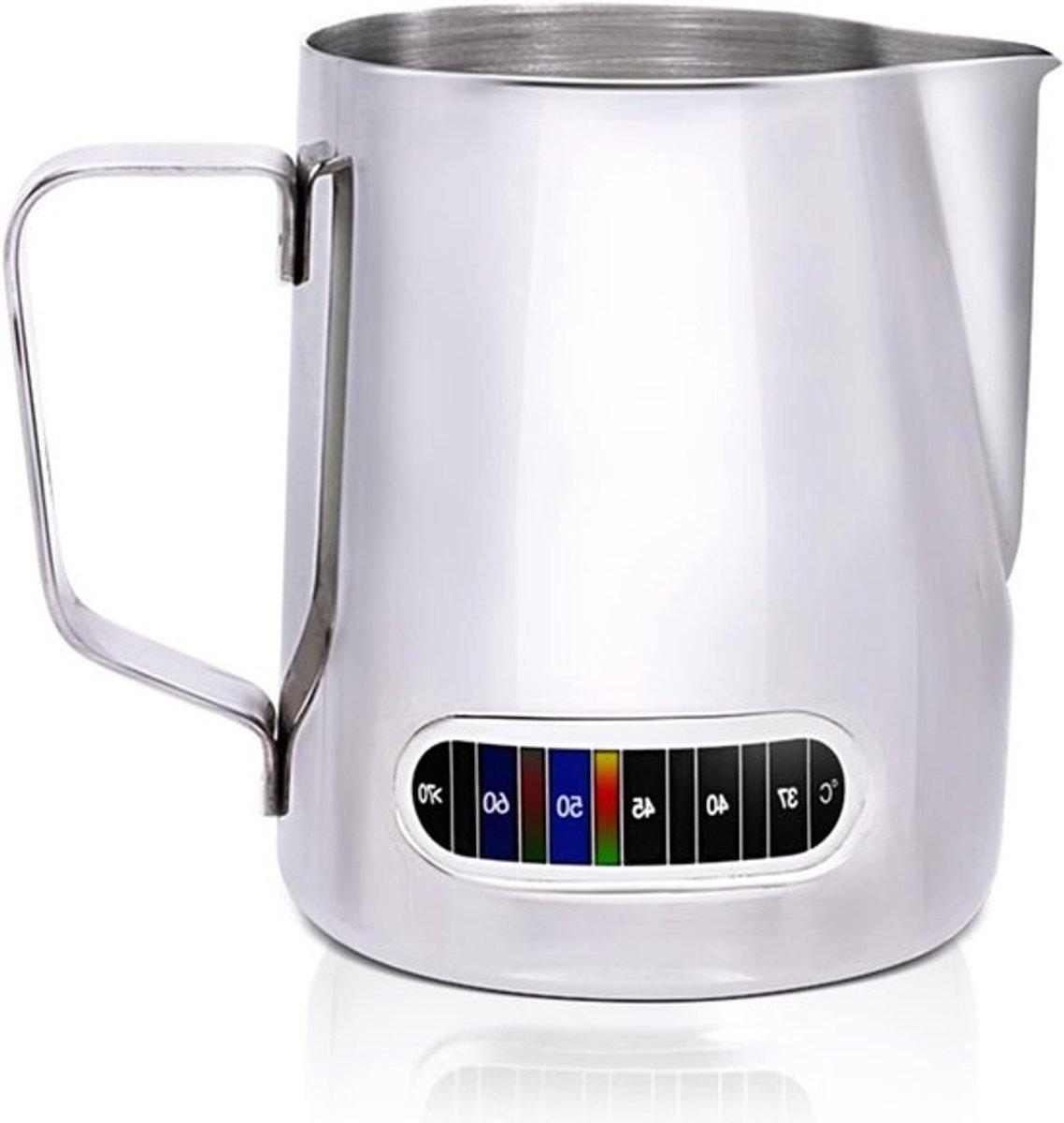 Roestvrijstalen Melkopschuimer met Temperatuurweergave voor Latte Art en Espresso - 350ML, 12x12x10 cm, Perfect voor Koffie Creaties