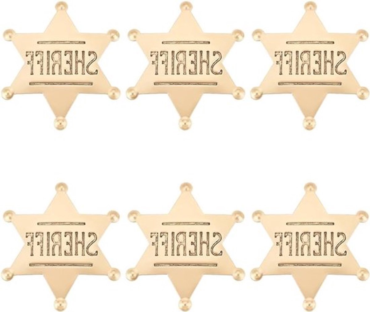 Vintage sheriff-broche - Metaal hexagram ster speld voor kostuumaccessoires, retro cosplay en feestoutfits