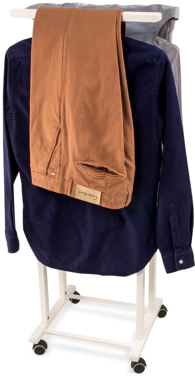 SnelShoppen - Slimme Valet Stand voor Kleding - Wit, Modern Design, Perfect voor Thuisgebruik, Luxe Afwerking, Ideaal voor Slaapkamer en Hal