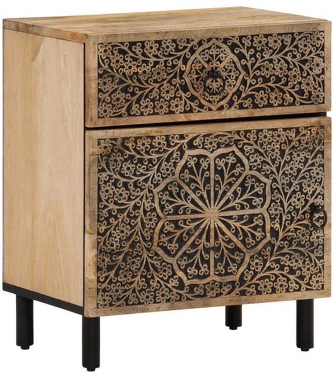Nachtkastje – Bijzettafel – Ladekast – Opbergkast – Nachtkast – Massief Mangohout – Modern