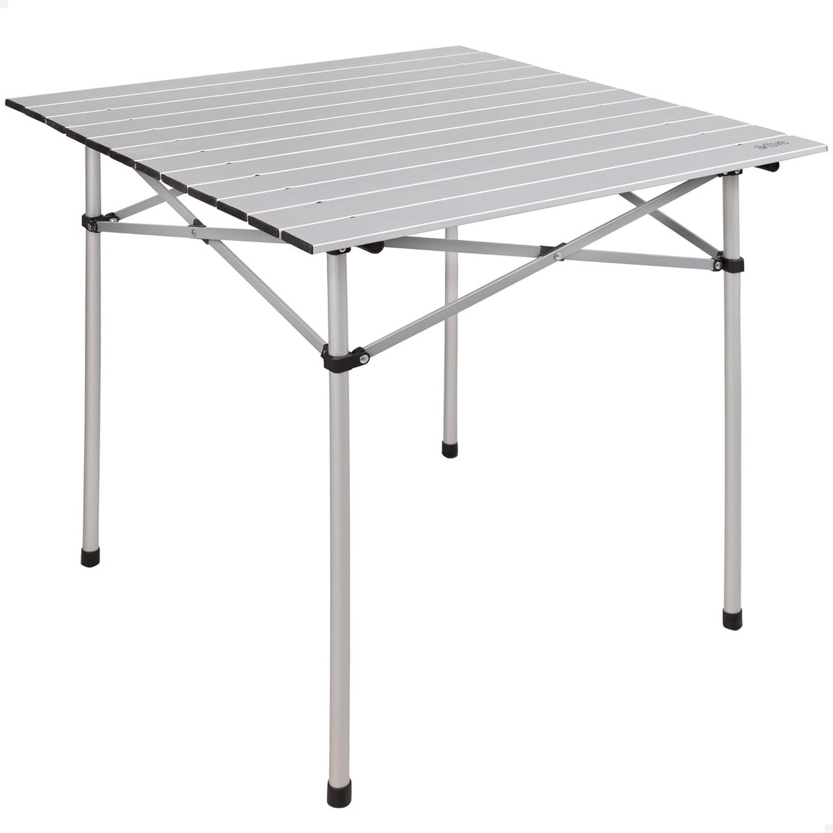SnelShoppen - Lichtgewicht Aluminium Campingtafel - Klaptafel voor Strand, Tuin of Feest - Draagtas Inclusief - Grijs